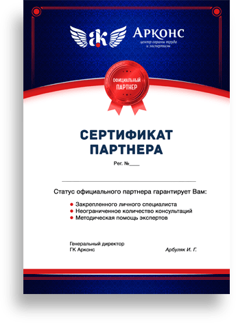 Сертификат партнера Арконс