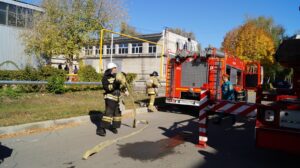 Пожарная тренировка на предприятии